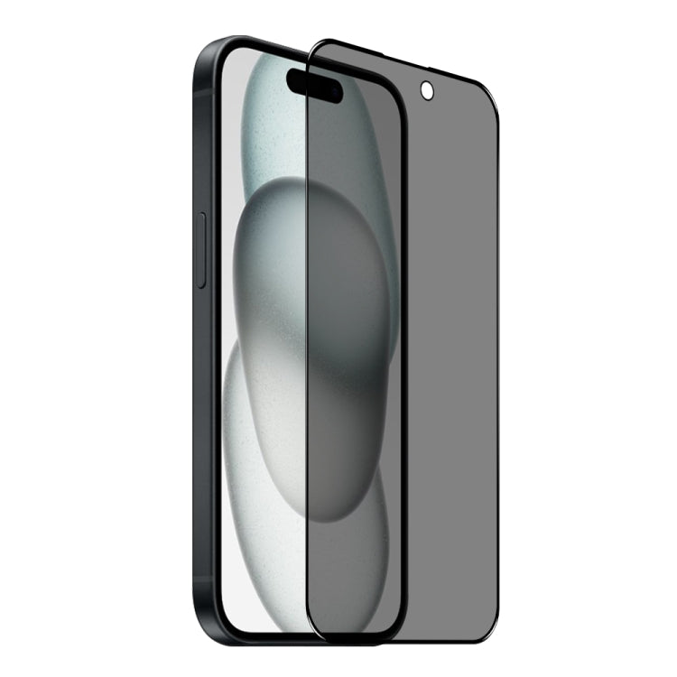 For iPhone 15 NORTHJO A++ 28 Degree Privacy Full Glue Silk Printing Tempered Glass Film