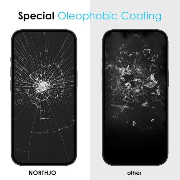 For iPhone 15 NORTHJO A++ 28 Degree Privacy Full Glue Silk Printing Tempered Glass Film