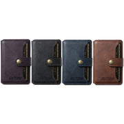 Suteni S2 Phone Magnetic Card Case Card Sleeve MagSafe Magnetic Coil PU Leather(Black)
