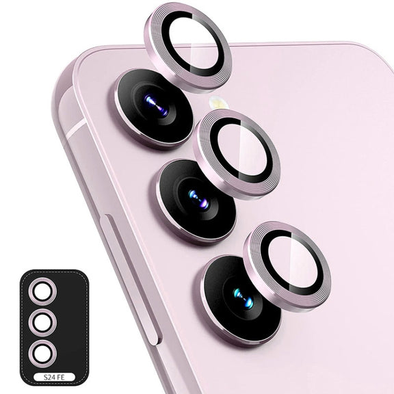 For Samsung Galaxy S24 FE 5G ENKAY Hat-Prince 9H Rear Camera Lens Aluminium Alloy Tempered Glass Film(Pink)