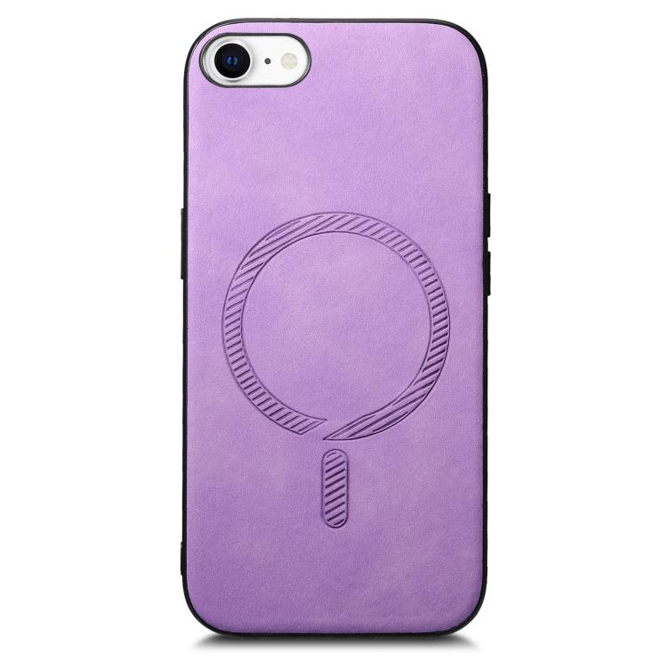For iPhone 16e Solid Color Retro Magsafe PU Back Cover Phone Case(Purple) - free shipping - PMC TechLife - Order now!