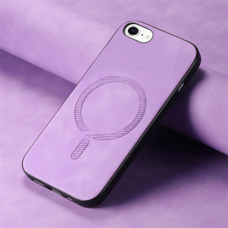 For iPhone 16e Solid Color Retro Magsafe PU Back Cover Phone Case(Purple) - free shipping - PMC TechLife - Order now!
