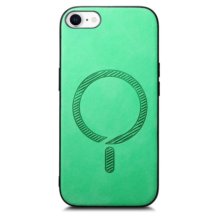 For iPhone 16e Solid Color Retro Magsafe PU Back Cover Phone Case(Green) - iPhone 16e Cases by PMC TechLife | Online Shopping South Africa | PMC TechLife | Buy Now Pay Later Mobicred