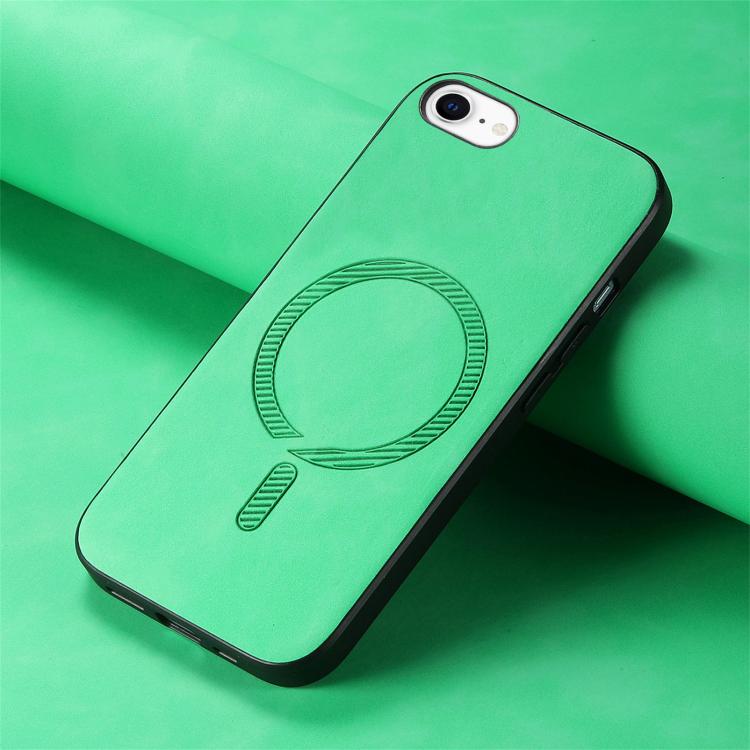 For iPhone 16e Solid Color Retro Magsafe PU Back Cover Phone Case(Green) - iPhone 16e Cases by PMC TechLife | Online Shopping South Africa | PMC TechLife | Buy Now Pay Later Mobicred