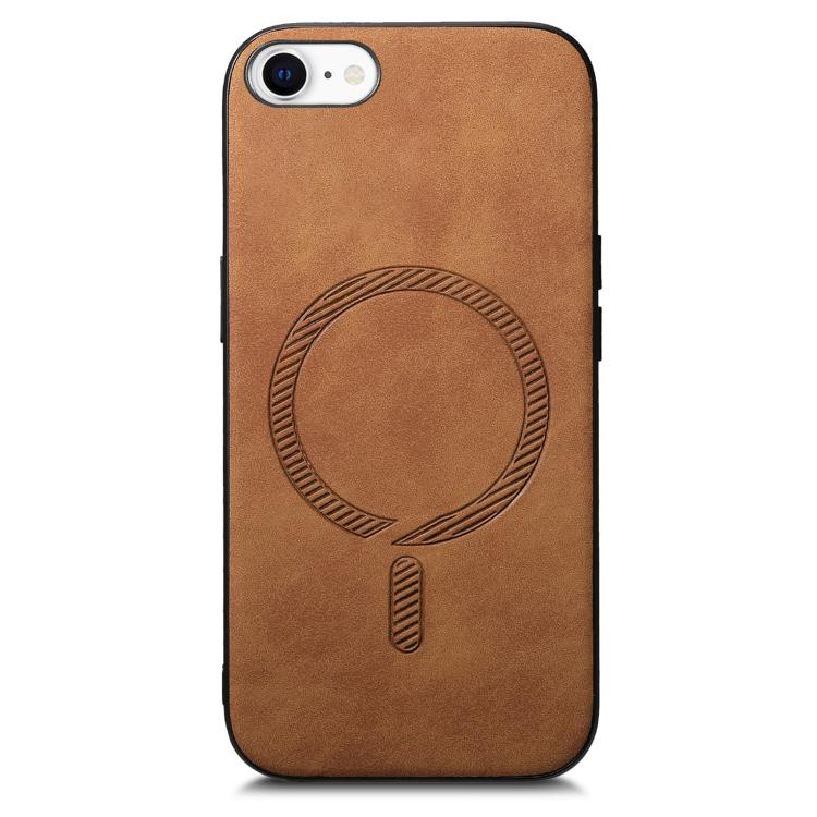 For iPhone 16e Solid Color Retro Magsafe PU Back Cover Phone Case(Brown) - iPhone 16e Cases by PMC TechLife | Online Shopping South Africa | PMC TechLife | Buy Now Pay Later Mobicred
