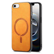 For iPhone 16e Solid Color Retro Magsafe PU Back Cover Phone Case(Yellow) - iPhone 16e Cases by PMC TechLife | Online Shopping South Africa | PMC TechLife | Buy Now Pay Later Mobicred
