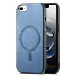 For iPhone 16e Solid Color Retro Magsafe PU Back Cover Phone Case(Blue) - iPhone 16e Cases by PMC TechLife | Online Shopping South Africa | PMC TechLife | Buy Now Pay Later Mobicred