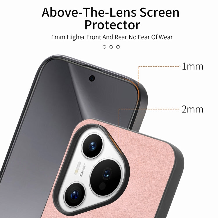 For Huawei Pura 70 Ultra Solid Color Retro Magsafe PU Back Cover Phone Case(Pink)