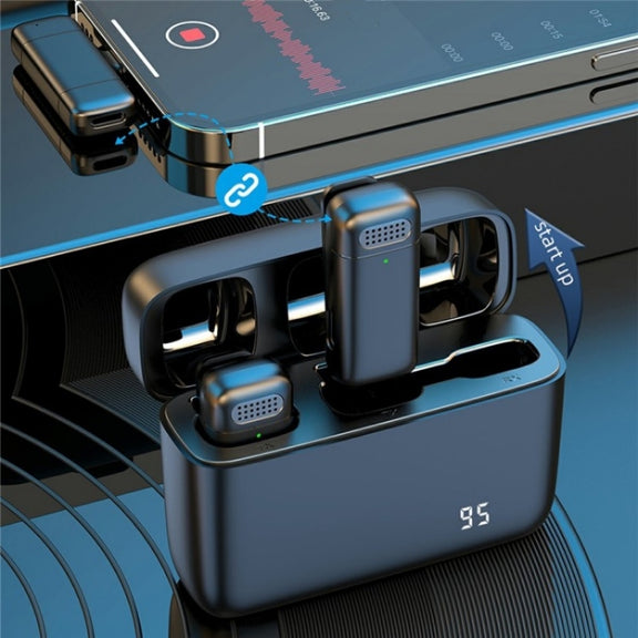 K13 2 in 1 Lavalier Wireless Microphone with 8 Pin Receiver & Charging Station
