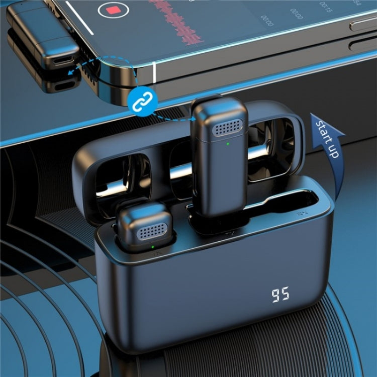 K13 2 in 1 Lavalier Wireless Microphone with USB-C / Type-C Receiver & Charging Station - Microphone by PMC TechLife | Online Shopping South Africa | PMC TechLife | Buy Now Pay Later Mobicred