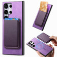 For Samsung Galaxy S25 Ultra 5G Retro Magsafe Card Bag PU Back Cover Phone Case(Purple) - Galaxy S25 Ultra 5G Cases by PMC Jewellery | Online Shopping South Africa | PMC Jewellery | Buy Now Pay Later Mobicred