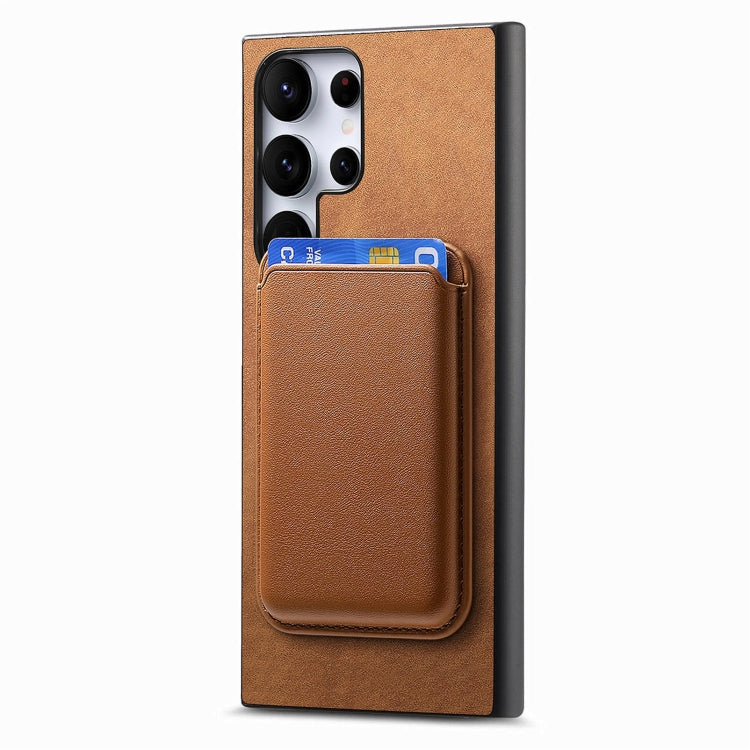 For Samsung Galaxy S25 Ultra 5G Retro Magsafe Card Bag PU Back Cover Phone Case(Brown) - Galaxy S25 Ultra 5G Cases by PMC Jewellery | Online Shopping South Africa | PMC Jewellery | Buy Now Pay Later Mobicred