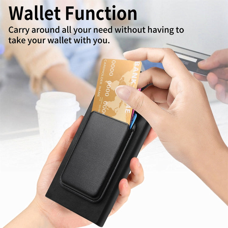 For Samsung Galaxy S25 Ultra 5G Retro Magsafe Card Bag PU Back Cover Phone Case(Black) - Galaxy S25 Ultra 5G Cases by PMC Jewellery | Online Shopping South Africa | PMC Jewellery | Buy Now Pay Later Mobicred