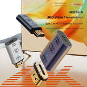 Type-C Female to HDMI 2.0 Male Converter Adapter 4K 60Hz HD Magnetic Plug(Deep purple)