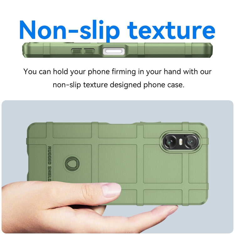For Sony Xperia 10 VI Full Coverage Shockproof TPU Phone Case(Army Green) - Sony Cases by PMC TechLife | Online Shopping South Africa | PMC TechLife | Buy Now Pay Later Mobicred