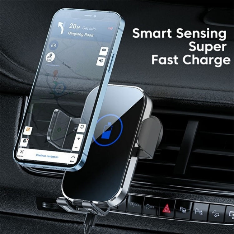 X10 15W Wireless Fast Charging Car Phone Navigation Holder(Silver)
