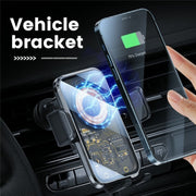 X11 15W Fast Charger Car Air Vent Hook Wireless Charger Intelligent Induction(Silver)