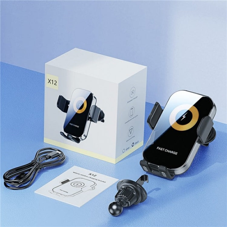 X12 Car Air Vent Touch Sensing Wireless Phone Charger Holder(Black) - Wireless Charger Holders by PMC TechLife | Online Shopping South Africa | PMC TechLife | Buy Now Pay Later Mobicred