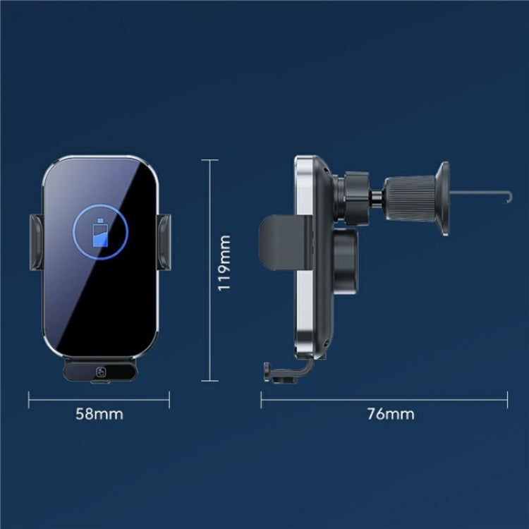 X10s Car Air Vent Hook 66W High Power Intelligent Induction Wireless Charger(Tarnish) - Wireless Charger Holders by PMC TechLife | Online Shopping South Africa | PMC TechLife | Buy Now Pay Later Mobicred