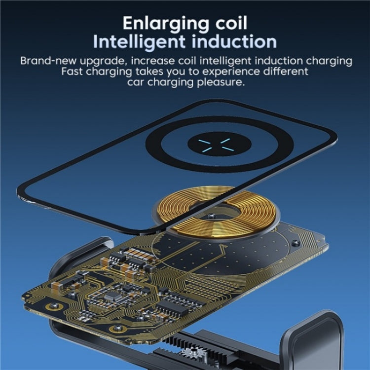 X11s 66W High Power Transparent Car Wireless Charger Phone Bracket(Titanium) - Wireless Charging Pads by PMC TechLife | Online Shopping South Africa | PMC TechLife | Buy Now Pay Later Mobicred