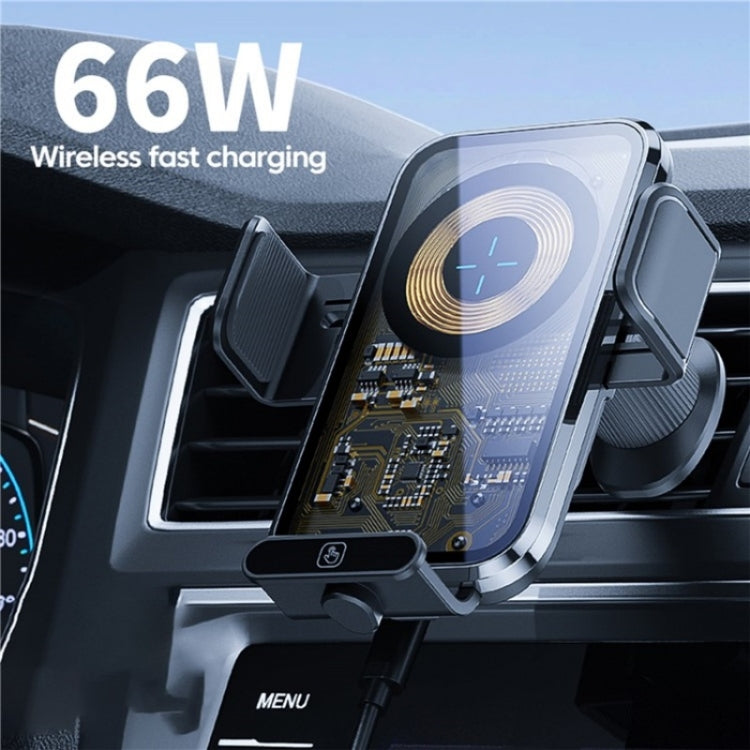 X11s 66W High Power Transparent Car Wireless Charger Phone Bracket(Titanium) - Wireless Charging Pads by PMC TechLife | Online Shopping South Africa | PMC TechLife | Buy Now Pay Later Mobicred