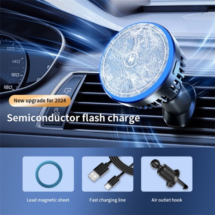 T2 Vehicle Air Vent Phone Charging Stand Magnetic Wireless Colorful Light Charger - Wireless Charger Holders by PMC TechLife | Online Shopping South Africa | PMC TechLife | Buy Now Pay Later Mobicred