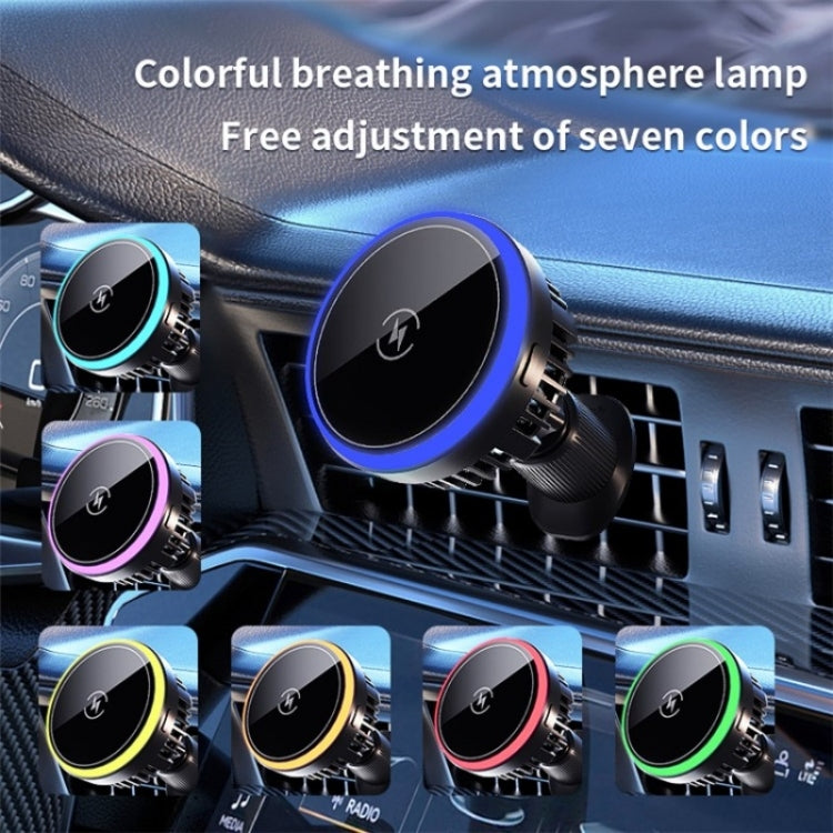 T2 Vehicle Air Vent Phone Charging Stand Magnetic Wireless Colorful Light Charger - Wireless Charger Holders by PMC TechLife | Online Shopping South Africa | PMC TechLife | Buy Now Pay Later Mobicred