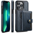 For iPhone 13 Pro Max Suteni M1 Oil Wax MagSafe Detachable Horizontal Card Bag Phone Case(Blue) - iPhone 13 Pro Max Cases by Suteni | Online Shopping South Africa | PMC TechLife | Buy Now Pay Later Mobicred