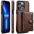 For iPhone 13 Pro Suteni M1 Oil Wax MagSafe Detachable Horizontal Card Bag Phone Case(Brown) - iPhone 13 Pro Cases by Suteni | Online Shopping South Africa | PMC TechLife | Buy Now Pay Later Mobicred