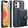 For iPhone 12  Suteni M1 Oil Wax MagSafe Detachable Horizontal Card Bag Phone Case(Blue) - iPhone 12 / 12 Pro Cases by Suteni | Online Shopping South Africa | PMC TechLife | Buy Now Pay Later Mobicred