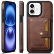 For iPhone 16 Suteni M1 Oil Wax MagSafe Detachable Horizontal Card Bag Phone Case(Brown) - free shipping - PMC Jewellery - Order now!