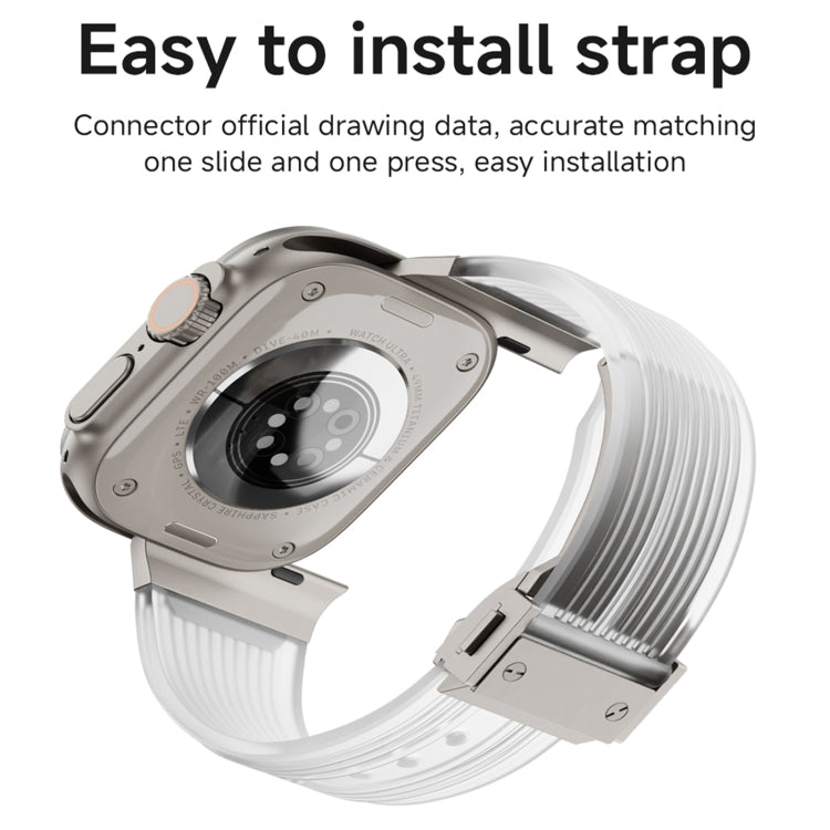 For Apple Watch SE 2023 44mm Transparent Silicone Watch Band(Black Transparent) - free shipping - PMC TechLife - Order now!