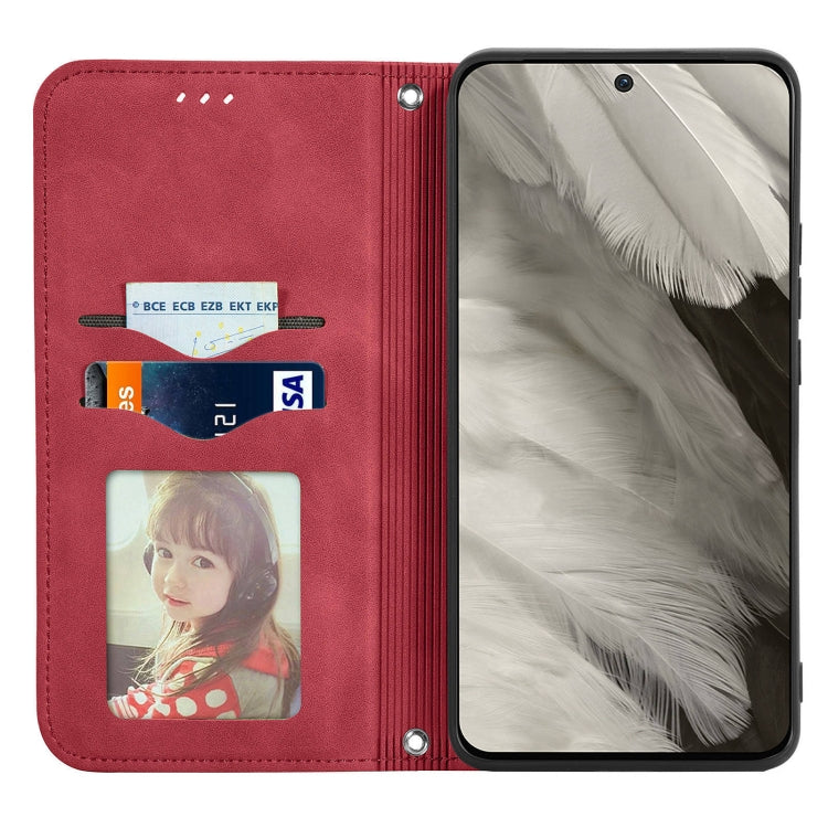 For Google Pixel 9 Retro Skin Feel Magnetic Flip Leather Phone Case(Red) - Google Cases by PMC TechLife | Online Shopping South Africa | PMC TechLife | Buy Now Pay Later Mobicred