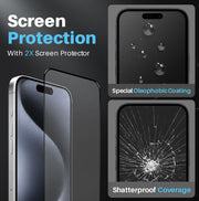 For iPhone 15 Pro Max NORTHJO 5 in 1 Magsafe Clear Phone Case with 2pcs Screen Film + 2pcs Rear Lens Film
