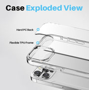 For iPhone 15 Pro Max NORTHJO 3 in 1 Clear Phone Case with Screen Film + Rear Lens Film