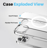 For iPhone 15 Pro Max NORTHJO 3 in 1 Magsafe Clear Phone Case with Screen Film + Rear Lens Film