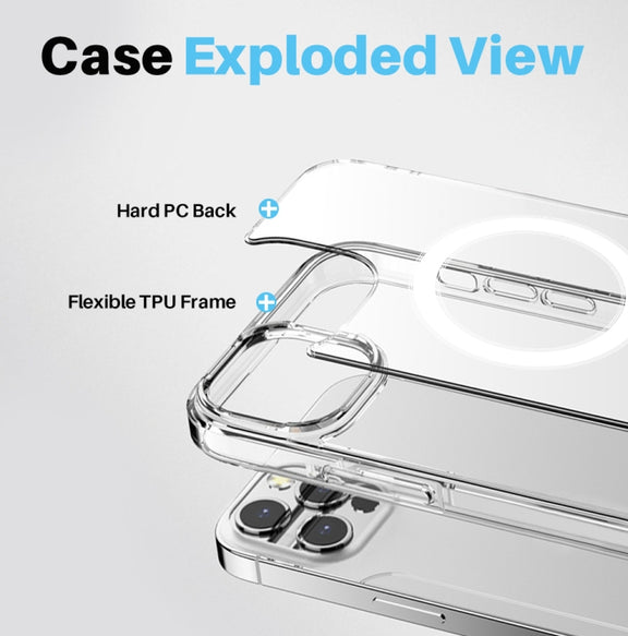 For iPhone 15 Pro Max NORTHJO 3 in 1 Magsafe Clear Phone Case with Screen Film + Rear Lens Film