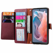 For Motorola Moto G Play 2024 Love Zipper Lanyard Leather Phone Case(Red)