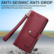For Motorola Moto G Play 2024 Love Zipper Lanyard Leather Phone Case(Red)
