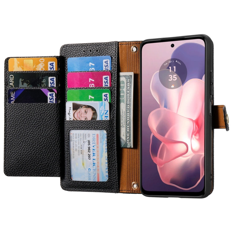 For Motorola Moto G Power 5G 2024 Love Zipper Lanyard Leather Phone Case(Black)