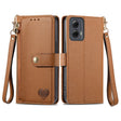 For Motorola Moto G Power 5G 2024 Love Zipper Lanyard Leather Phone Case(Brown) - Motorola Cases by PMC Jewellery | Online Shopping South Africa | PMC Jewellery | Buy Now Pay Later Mobicred