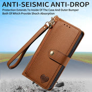 For Motorola Moto G Power 5G 2024 Love Zipper Lanyard Leather Phone Case(Brown)