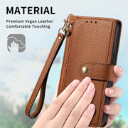 For Motorola Moto G Power 5G 2024 Love Zipper Lanyard Leather Phone Case(Brown)