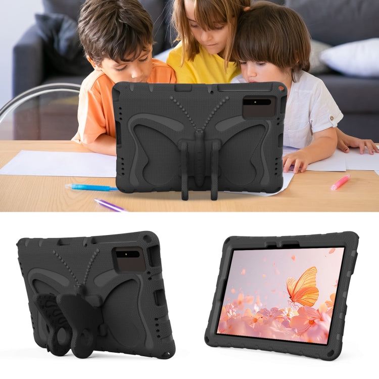 For Samsung Galaxy Tab S9 FE X510 Butterfly Bracket EVA Shockproof Tablet Case(Black)