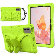 For Samsung Galaxy Tab S9 FE X510 Butterfly Bracket EVA Shockproof Tablet Case(Grass Green)