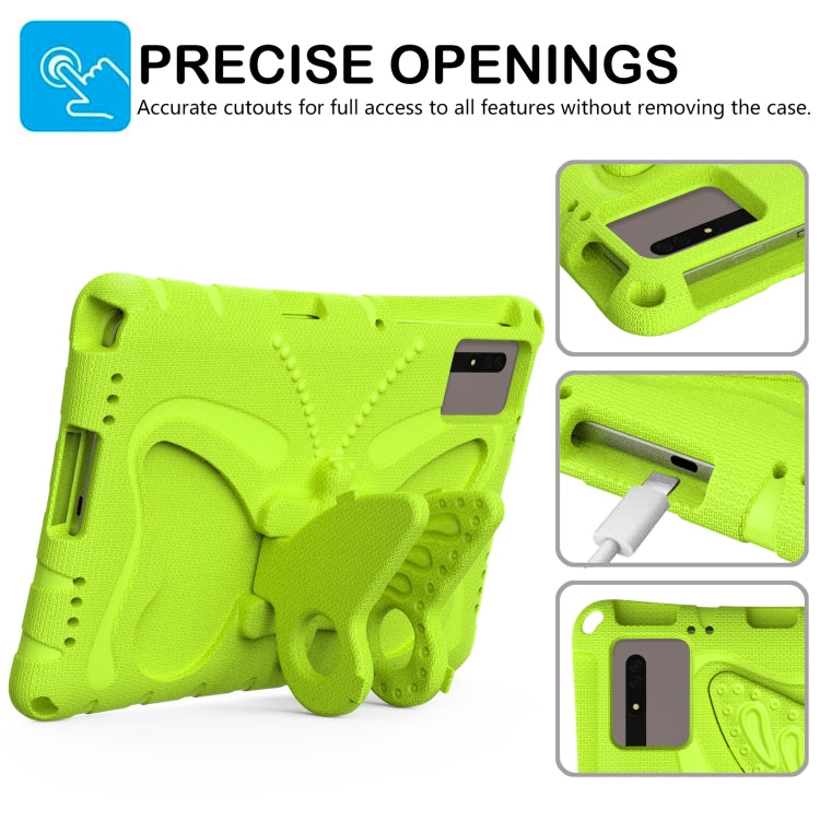 For Samsung Galaxy Tab S9 FE X510 Butterfly Bracket EVA Shockproof Tablet Case(Grass Green)