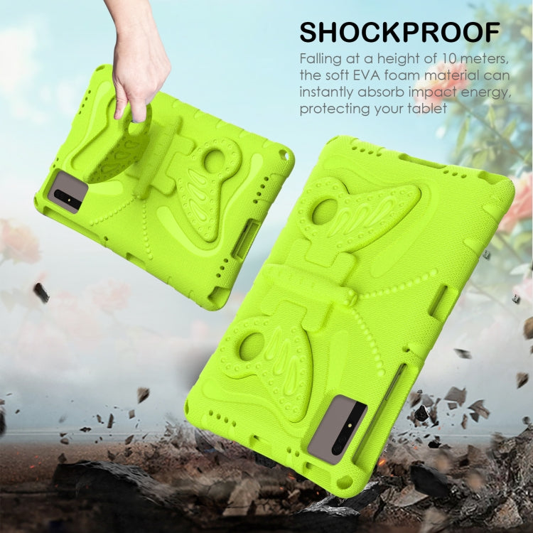 For Samsung Galaxy Tab S9 FE X510 Butterfly Bracket EVA Shockproof Tablet Case(Grass Green)