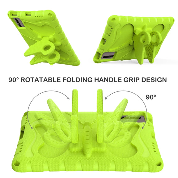 For Samsung Galaxy Tab S9 FE X510 Butterfly Bracket EVA Shockproof Tablet Case(Grass Green)