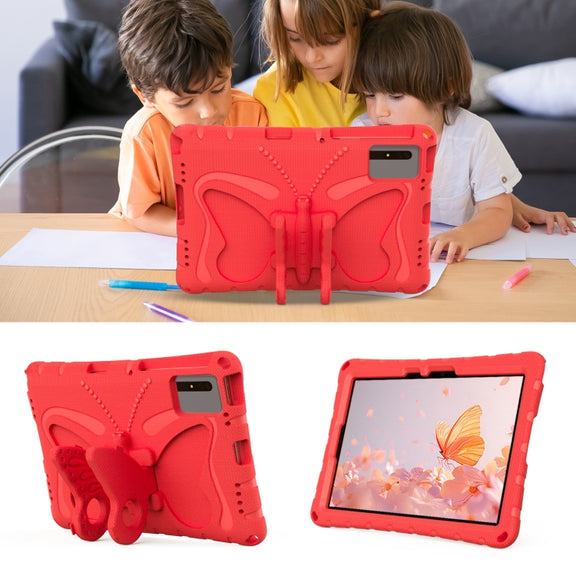 For Samsung Galaxy Tab S9 11 X710 Butterfly Bracket EVA Shockproof Tablet Case(Red)
