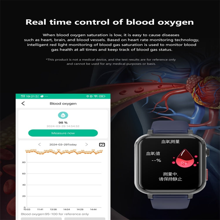G18 1.83 inch Color Screen Smart Watch Silicone Strap, Support  Noninvasive Blood Sugar / Uric Acid(Red)